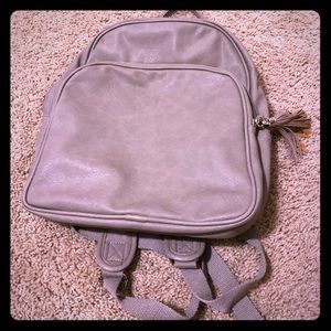 Leather backpack Taupe / Beige